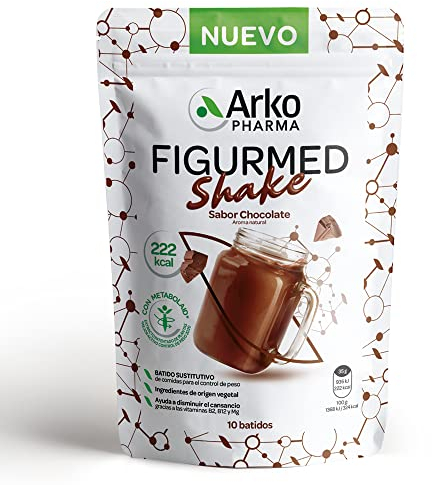 Arkopharma Figurmed Shake, 10 Batidos Sustitutivos de Comidas para Controlar el Peso, Ayuda a la Pérdida de Peso, Saciante, Sabor Chocolate 222Kcal