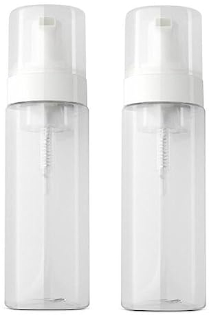 Lot de 2 flacons à Pompe vides en Plastique Transparent de 150 ML - Distributeur de Mousse Rechargeable - pour Produits de Toilette de Voyage - pour Le Lavage des Mains - pour Le Nettoyage du Visage