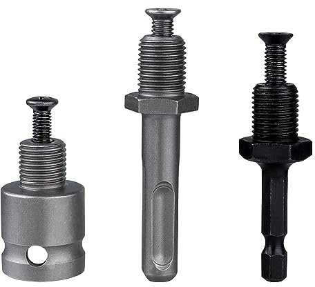 Bestgle 3Pcs 1/2-20UNF Drill Chuck Converter Adapter, SDS-Plus Hex Socket Square Female Connecting Rod for Impact Electric Driver/Wrench/Hammer