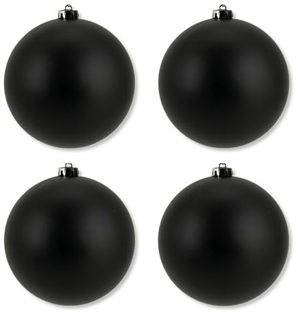 Weihnachts-Kugel XXL Ø 15cm - 4 Stück schwarz matt Christbaumschmuck Deko Kugel