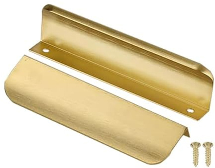 Ndjiloik 10 stycken dolda dörrhandtag skåphandtag möbelhandtag aluminiumlegering för garderob dörr lådor, guld, total längd 300 mm