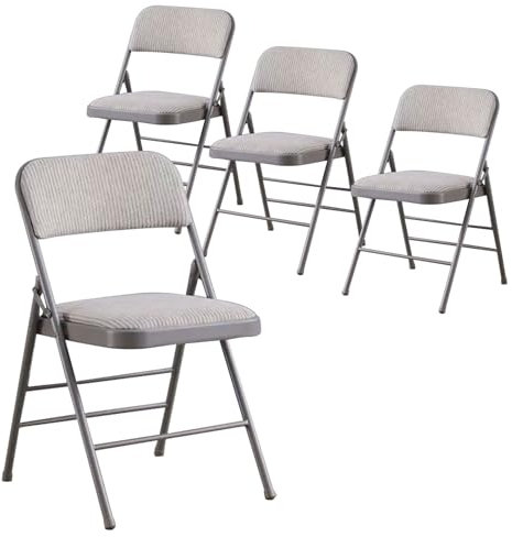 RTTZBOZ Sedie Pieghevoli per Interni, Sedie Richiudibili Imbottite, Sgabello Pieghevole Portatile e Resistente per la Cucina Domestica di Bambini e Adulti (Color : Stripes, Size : 45cm/18in 4pcs)