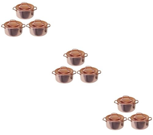 Gatuida 9pcs Dollhouse Soup Pots Miniature Simulation Pot Models for Desktop Decor for Boys and Girls Kitchen Accessories and DIY Projects