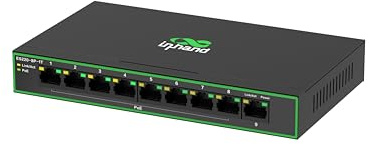 InHand Networks Switch PoE+ 9 Ports Gigabit, 8 Ports PoE+ 120W (802.3af/at) + 1 Port Uplink, Boîtier Métal, Fanless, pour Caméras IP, Points d'Accès WiFi, Téléphones VoIP avec EU Power Plug.