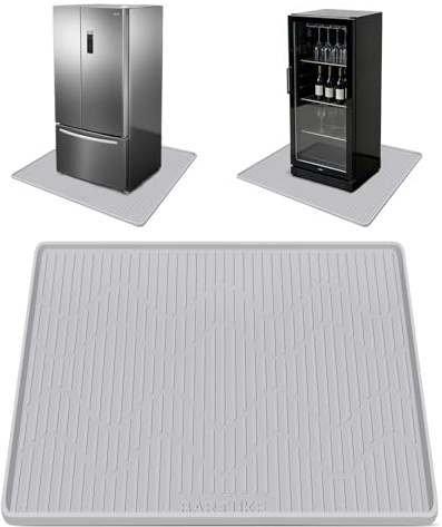 Kalolary Tapis en Silicone Extra Large avec Bords Relevés 0,5, Tapis de Protection Sol Étanche pour Frigo, Machine à Laver, Sèche-linge, Cave à Vin, Machine à Café (24'' x 24'')