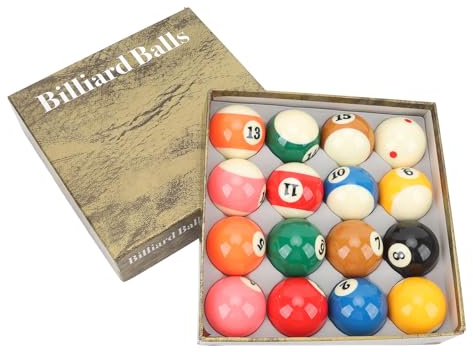 PODSJD Billardkugeln Set 2.25 Zoll, 16 Resin Kugeln für Pool Tisch – Hohe Verschleißfestigkeit, Professionelle Spielkontrolle, Ideal für Billard - & Snooker Fans