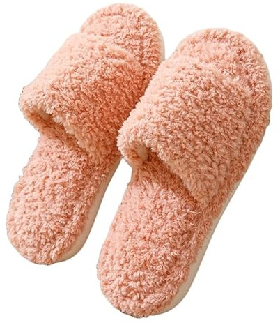 Öppna filttofflor med filtsula – damvinterskor 38 eleganta stugskor, varma tofflor, lätta tofflor, mjuka filttofflor, bomull, pantoletter, bekväma tofflor, fritidstofflor, apelsin, 40 EU