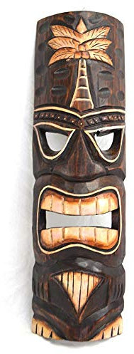 Coco Papaya Masque Tiki 50cm en bois sculpté. fabrication artisanale.