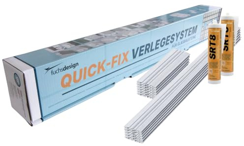 QUICK-FIX Verlegesystem für 40 Glassteine (24 x 24 x 8 cm) - Glasbausteine schnell und einfach verlegen