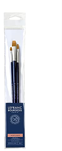 LB Set 3 pennelli piatti (n. 4/8/12) – Manico lungo.