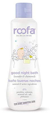 Gel de Baño Buenas Noches para Bebés 200ml - Roofa Spain - Relajante e Hidratante con Lavanda, Camomila y Agua Termal