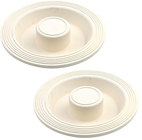 Coshar 2Pcs Rubber Bathtub Stopper Drain Stopper Sink Plug with 3-1/8 to 4-1/8 Inch for Kitchen, Bathtub, Bathroom, Laundry Sink, White