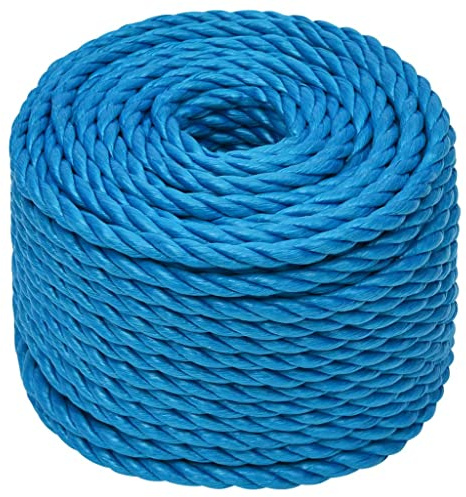 vidaXL 10 mm Blue Work Rope | UV-Resistant & Weather-Resistant | Polypropylene Material | Multipurpose & Durable | Suitable for Indoor and Outdoor Use | 25 meter Length.