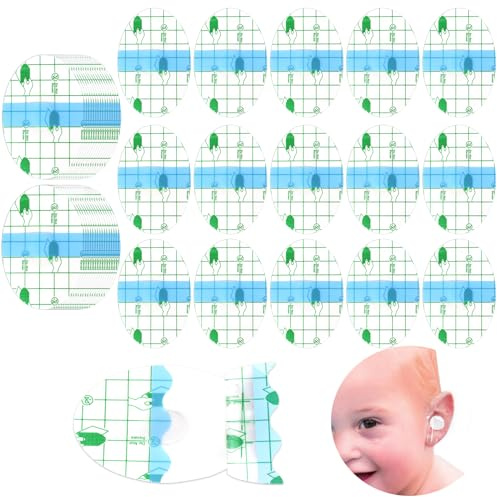 Aolso Orejeras para Ducha,60 PCS Apones Oidos Natación Niños,Pegatinas Desechables Impermeables para los Oídos con Tapones para los Oídos de Algodón,Impermeables Para El Oído para Nadar Y Bañarse