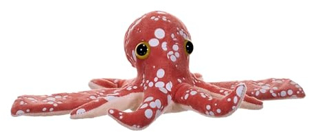 Wild Republic Huggers Glow Krake, Kuscheltier, 20 cm, Klatscharmband, Plüschtier, Füllung besteht aus recycelten Wasserflaschen, Oktopus