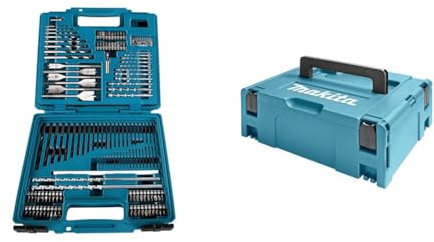 Coffret de mèches pour perceuse visseuse 212 pièces - MAKITA E-06270 & COFFRET MAKITA DE TRANSPORT MAKPAC2 395x295x157 MM (coffret nu) - 821550-0