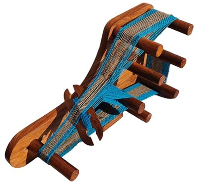 Lumberkart Hochwertiger handgefertigter Rosenholz-Tintenwebstuhl zum Weben, Stricken und Häkeln – verstellbarer Rahmen zum Weben von bis zu 106,7 cm Bändern – inklusive Webkamm – langlebiges und
