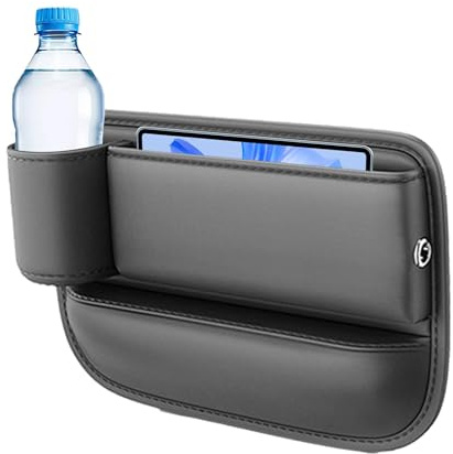Car Cup Holder, Leather Car Drink Holders, Car Seat Gaps Filler & Organiser, Car Seat Storage Box, Auto Seat Side Organiser Cup Holder For Car Storage For Drink Bottle, Phone