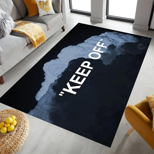 AAFUOO Tappeti grandi Keep Off per soggiorno moderno tappeto nero tappeto tappetino astratto nuvole tappeto per camera da letto decorazione della casa tappeto 240 * 300 cm (95 × 118 pollici)