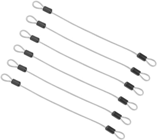 GORGECRAFT 6 cable de Seguridad de Acero Inoxidable 4mmY30cm con Doble Bucle para Candado de Equipaje Resistente con Revestimiento de Alta Resistencia para Bicicletas Puertas Exteriores Vallas