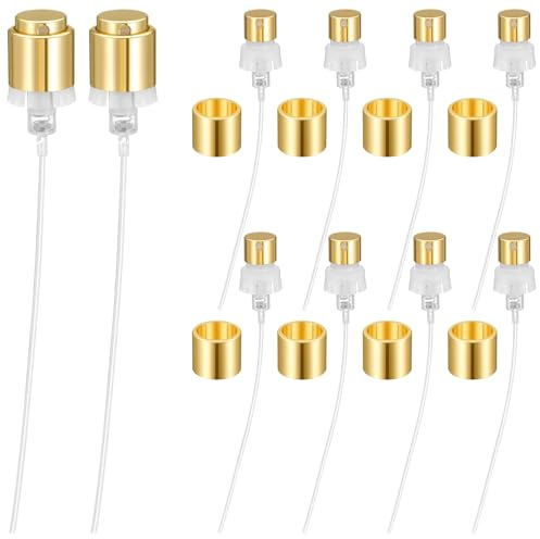 TIESOM10 Stück 1.5cm Durchmesser Parfümflasche Sprühkopf, Gold Ersatzsprühkopf Mini Parfümzerstäuber Sprühköpfe Flaschen Vergoldete Aufsätze Duftflaschen Ideal für DIY Duftkreationen und Nachfüllungen