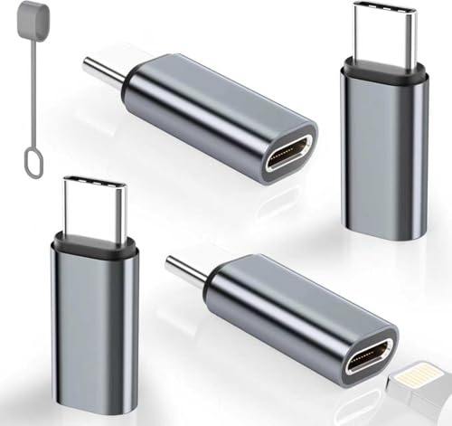 YFMaiQi 4 Pack Lightning to USB C Adapter for iPhone 15/16/17 Pro/17 Pro Max,for iPhone 17/16 Charger,17/16 Accessories,Fast Charging & Data Transfer,USB C Charger Connector Cable,Not for Audio/OTG