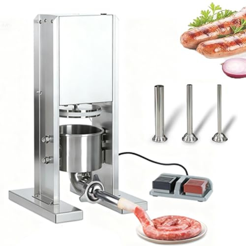Maquina De Embutir, Embutidora Electrica De Chorizos, Máquina Para Embutir Salchichas De Acero Inoxidable, Con 3 Tubos De Relleno, Capacidad De 3 l, Control Con El Pie, 220v