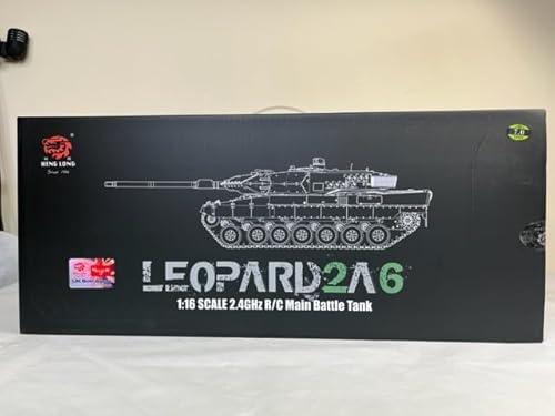 HENG LONG Carro armato radiocomandato Leopard 2A6 1:16 BB + funzione di tiro IR V6 2.4GHz