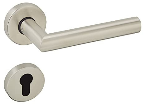 Juego de manillas WILMA para puertas de interior PZ - Manilla cilíndrica de perfil de acero inoxidable - Juego de manillas para puertas de interior con material de fijación de Sotech