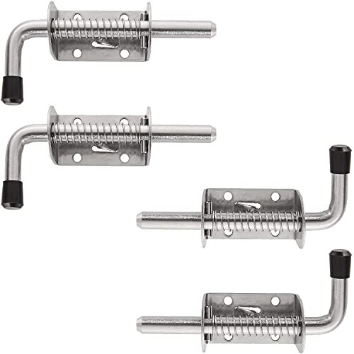 Wlauqueta Packung mit 4 Stiften mit Federn, 5 , Zylinderbolzen aus Edelstahl 304, , Türschloss, 2 mm, gebürstet