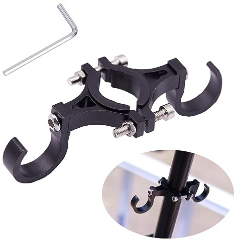 Elektroroller Fronthaken Multifunktionshaken, Universal Haken für Elektroroller, e Scooter Zubehör für Elektro Scooters, Doppelhaken, Kompatibel für Xiaomi Scooter, Aluminiumlegierung,Schwarz,1 Stück