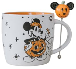 Disney Taza agitadora de Halloween con diseño de Mickey o Minnie Mouse | Bonito regalo de inauguración de la casa de cerámica para hombres, mujeres y niños | Licenciatario oficial | Juego de 1 taza