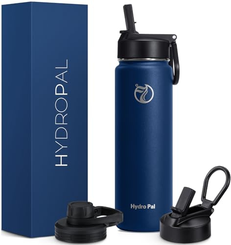 Hydropal Borraccia Termica in Acciaio Inox, Borraccia con Cannuccia 500ml/750ml/1L/1.2L/1.9L, Bottiglia Termica Doppia Parete per Bevande Calde e Fredde, Thermos Senza BPA per Scuola, Sport, Palestra