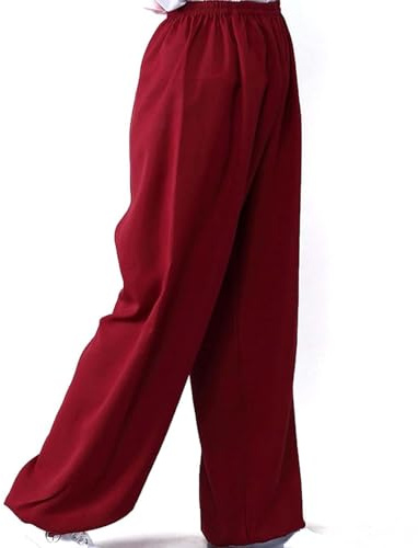 Generico Pantaloni Tai Chi Traspirante Wing Chun Arti Marziali e Pantaloni Larghi da Allenamento Kung Fu Unisex Abbigliamento per Arti Marziali Antirughe Adatto a Tutte Le Stagioni,01,XXL