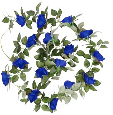 Anlising Blumengirlande Künstlich Deko, Künstliche Rosengirlande, Rosen Rebe Seidenblumen, Girlande Seidenblumen, Kunstblumen Rose Hängend, Deko Rosengirlande, für Hochzeit, Party, Garten, Dekor(2.2M)