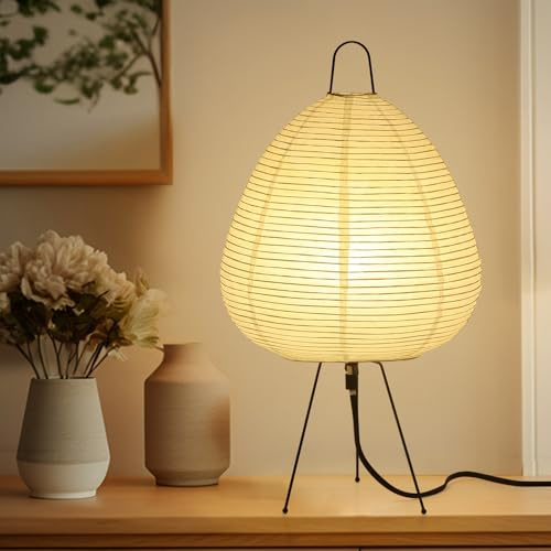 Jdvads Noguchi Paper Lamp, Akari Floor Lamp, Japanese Lantern Ideal for Bedside, Living Room, and Japandi Décor (Noguchi Table Lamp)