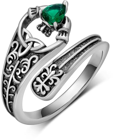 Claddagh Spoon Ring 925 Sterling Silver Celtic Knot Claddagh Rings Irish Jewelry Gifts for Women Men