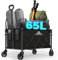 75L Festival Trolley Folding Trolley Cart on Wheels, Portal Festival Camping Wagons Cart with Adjustable Handle, Foldable Wagon for Camping, Garden, Beach, Shopping, Outdoor