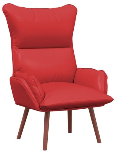 vidaXL Moderner ergonomischer Sessel in rotem, fleckresistentem Stoff, langlebiger Holzrahmen, ideal für Wohnzimmer, Lesen, Bequeme Sitzgelegenheit, Möbel für Erwachsene, Trendige Stühle, drinnen