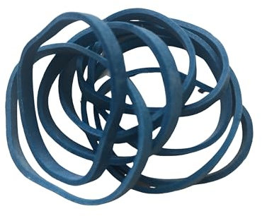 Rubber Bands Small 100 Pcs – Blue Elastic Bands (40mm x 3mm) Size 28 – Multi-Use Stationery Bands for Home, Office, and Crafts