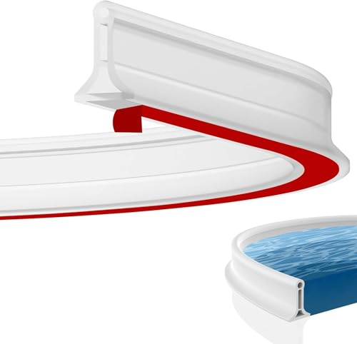 DENUOTOP Schwallschutzleiste Dusche Selbstklebend, Duschschwellen Silikon, Wasser Damm für Bad und Küche, Toilette, Wassersperre Kann Geschnitten und Gebogen Werden (Weiß, 100cm x 4cm x 3cm)