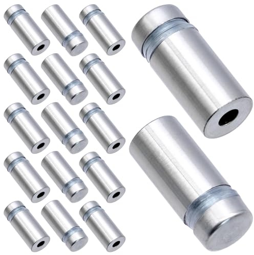 20 fijaciones de separación en acero inoxidable, distanciadores con tornillos para placas de vidrio acrílico y espejo, montaje en pared con efecto flotante