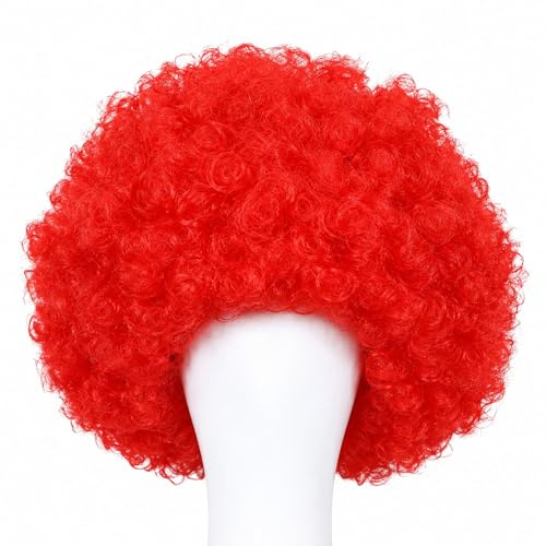 Fesnova Rote Haare Perücke, Perücke Karneval Unisex Kurze, Clown Perückes für Karneval, Halloween, Kostüm, Cosplay