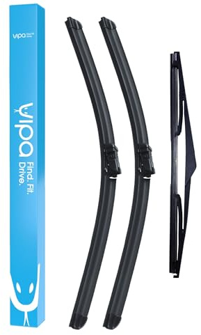 Vipa Car Parts Premium Wiper Blade Set | fits: FORD FOCUS MK3 Hatchback (Feb 2011 to Dec 2018) | All-Weather Performance | Durable, Streak-Free Windshield Wipers | Easy Installation