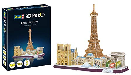 Revell 3D Puzzle 00141 I Paris Skyline I 114 Teile I 4 Stunden Bauspaß für Kinder und Erwachsene I ab 10 Jahren I Die Pariser Skyline mit den berühmtesten Gebäuden selber zusammenbauen