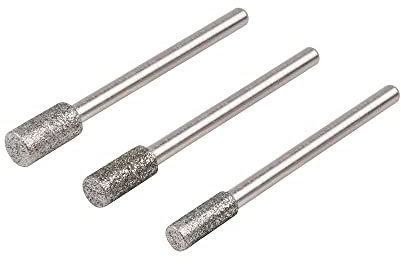 wolfcraft Set di molette diamante, cilindriche, 3 pezzi I 5987000 I Per levigare ceramica, vetro, piastrelle e metalli non ferrosi