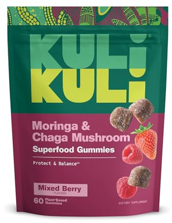 Kuli Kuli Super Energy Gummies - Energy Supplements with Moringa, Caffeine-Free Natural Energy Booster - 60 Non-GMO, Gluten-Free Moringa Gummies