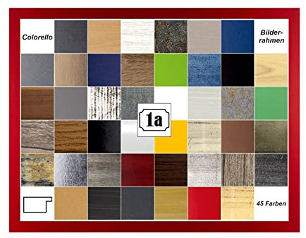 Colorello Deluxe Puzzlerahmen 36x49 cm Bilderrahmen Rot Ferrarirot Knallrot Hintergrund Weiss Antireflex Kunstglas
