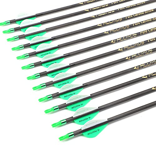 27-Inch Arrow Spine-900 Arrow Target Practice Arrow Hunting Arrow Carbon Arrows Compound Bow Recurve Bow Adult Youth Archery Indoor Outdoor Shooting Bullet Field Tip 6pc Style1