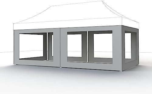 Lot de 4 Panneaux latéraux Blancs pour pavillon Pro 3 x 6 m, Housse en Polyester, 300 g/m² en Blanc